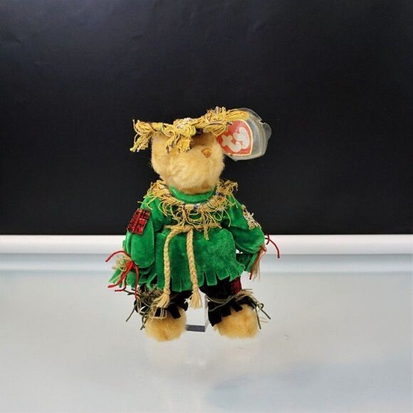 Ty Beanie Babies Alfalfa Scarecrow Bear Retired Plush Toy 1993 Attic Treasures - Picture 1 of 10